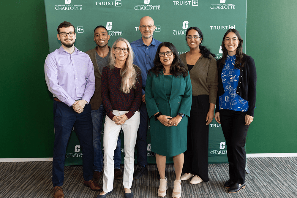 Ph.D. in Organizational Science students Andrew McBride, Divya Doshi and Gabrielle Origlio  present their research with Center for Leadership Science faculty members Drs. George Banks, Jill Yavorsky, Scott Tonidandel and Janaki Gooty.
